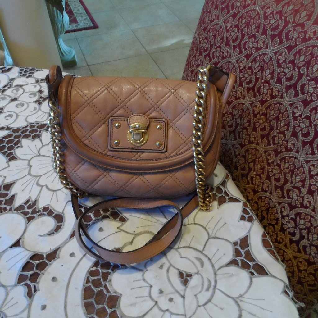 Marc Jacobs Saddle Brown Leather Quilted Crossbody Bag
